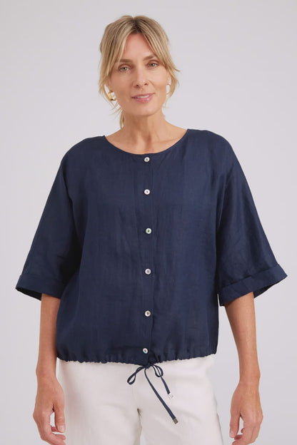 Eb & Ive Studio Button Top/Jacket - Navy