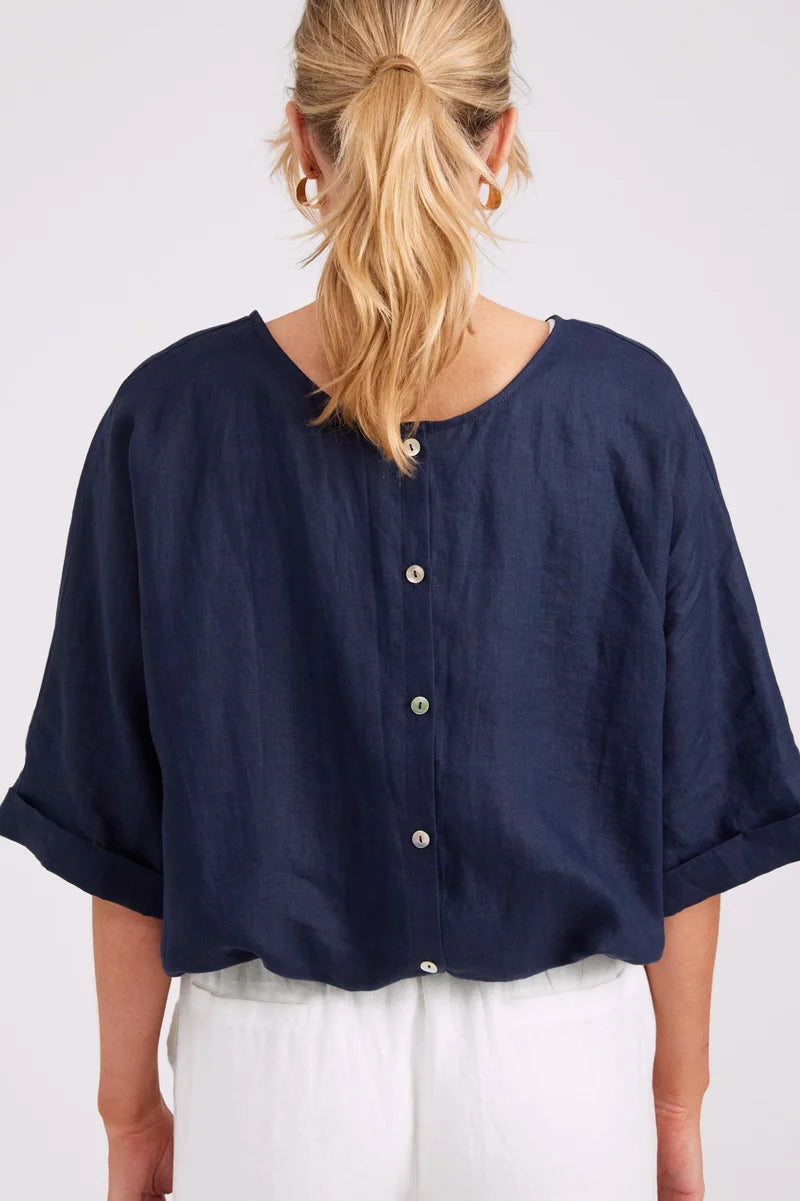 Eb & Ive Studio Button Top/Jacket - Navy
