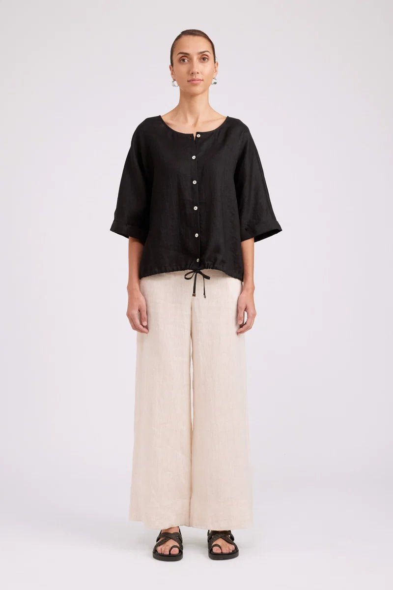 Eb & Ive Studio Button Top/Jacket - Black
