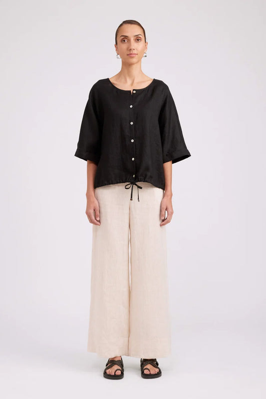 Eb & Ive Studio Button Top/Jacket - Black