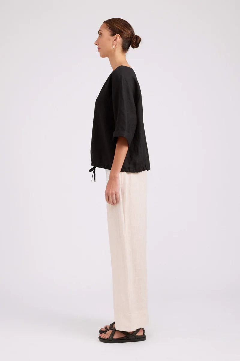 Eb & Ive Studio Button Top/Jacket - Black