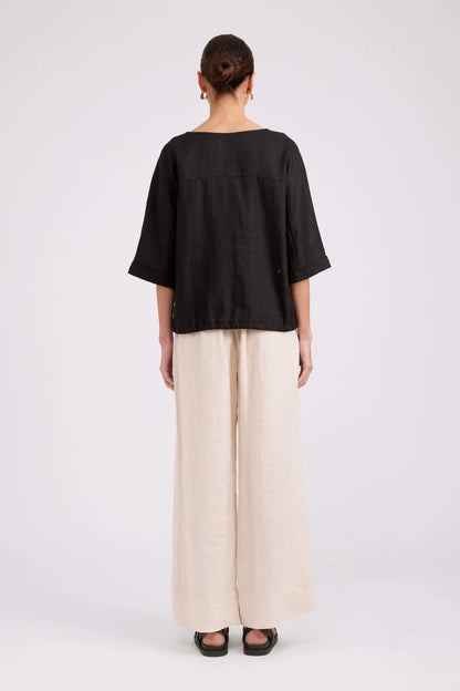 Eb & Ive Studio Button Top/Jacket - Black