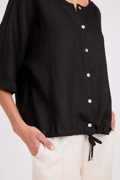 Eb & Ive Studio Button Top/Jacket - Black