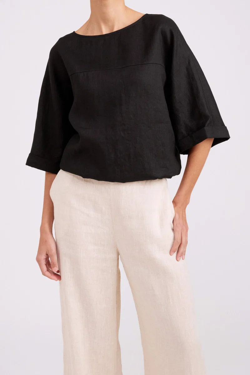 Eb & Ive Studio Button Top/Jacket - Black