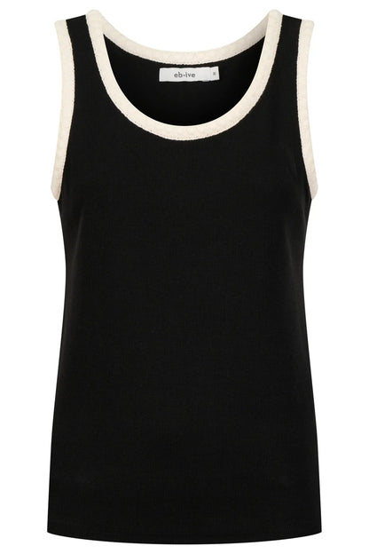 Eb & Ive  Maris Stitched Tank - Black/Tusk