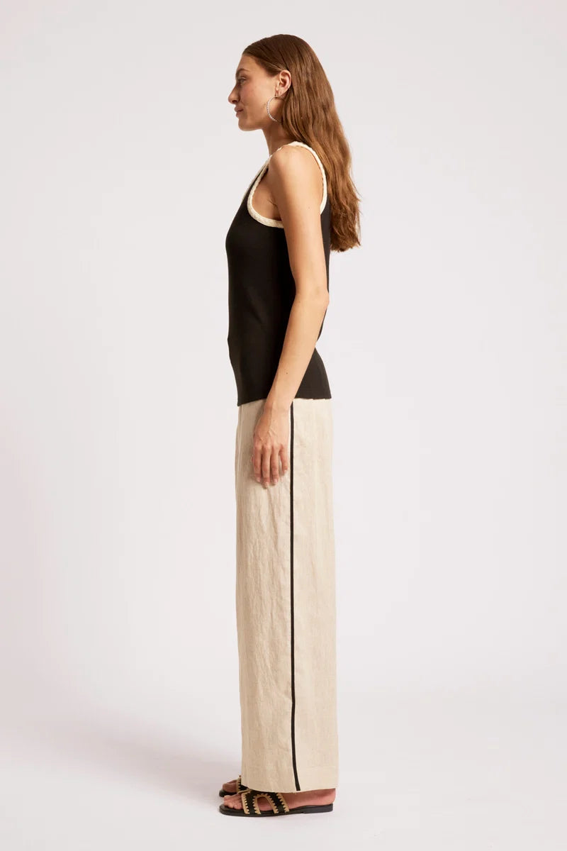 Eb & Ive  Maris Stitched Tank - Black/Tusk