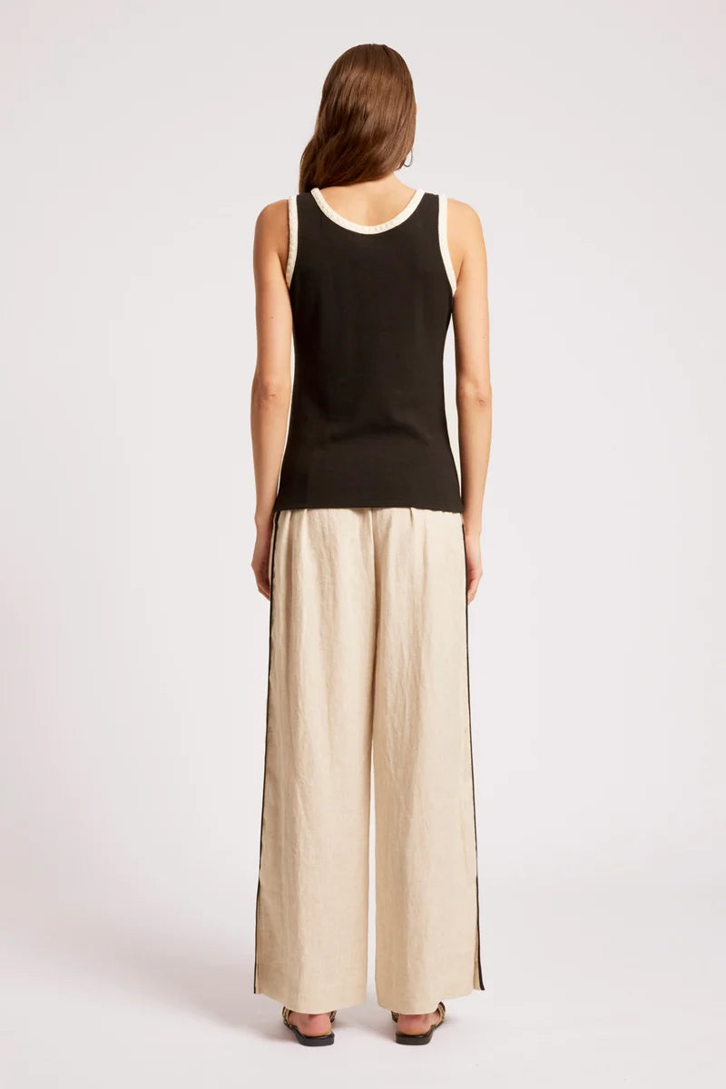 Eb & Ive  Maris Stitched Tank - Black/Tusk