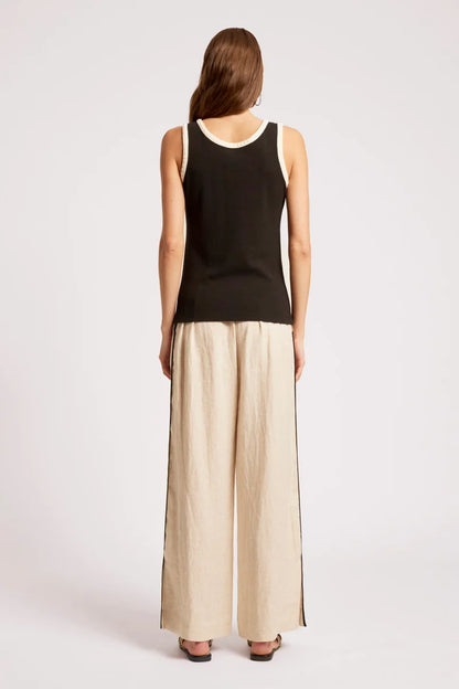 Eb & Ive  Maris Stitched Tank - Black/Tusk