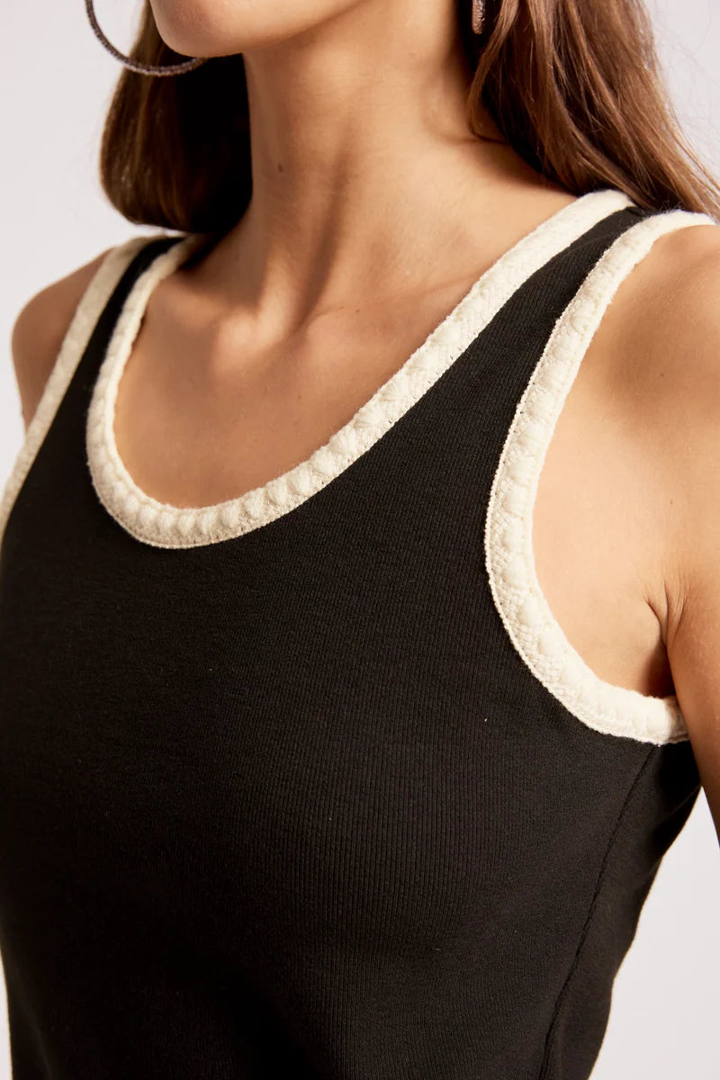 Eb & Ive  Maris Stitched Tank - Black/Tusk
