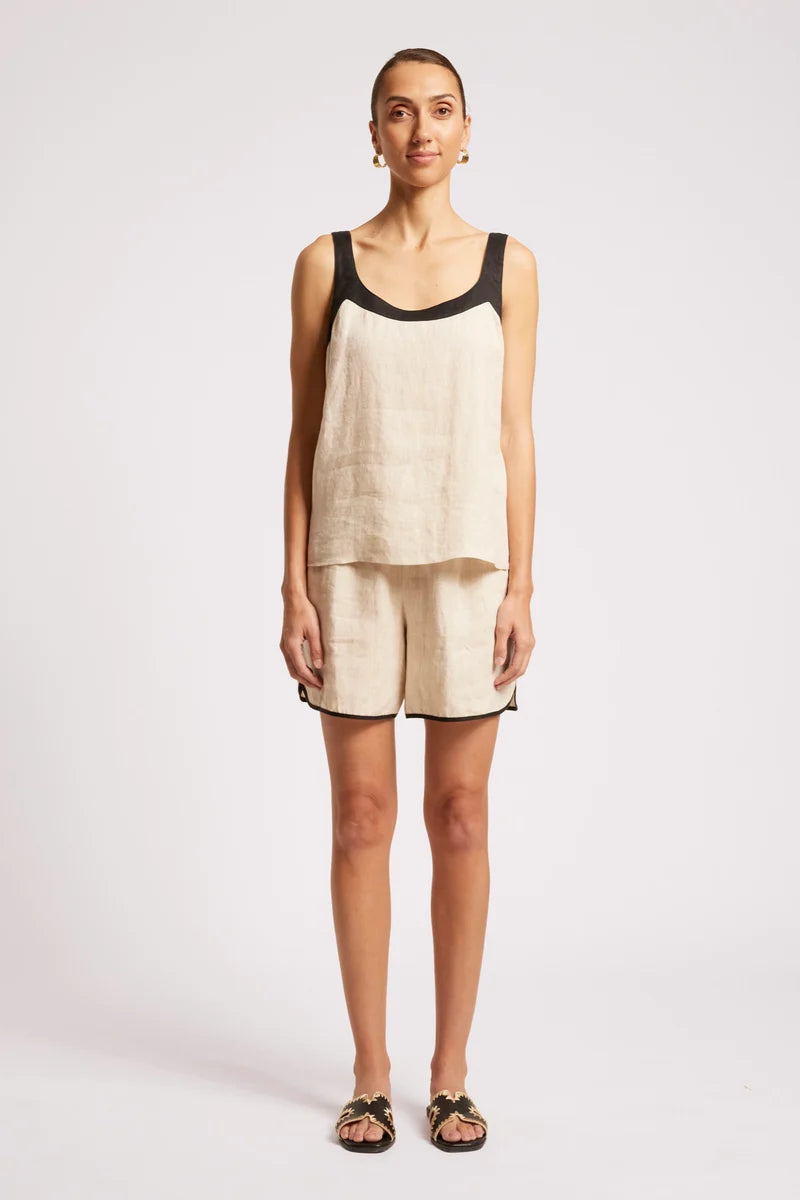 Eb & Ive Maris Splice Tank - Tusk/Black