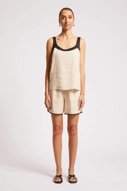 Eb & Ive Maris Splice Tank - Tusk/Black