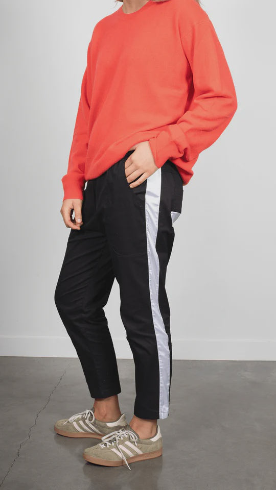 Style Laundry Cotton Twill Pant with White Satin Stripe