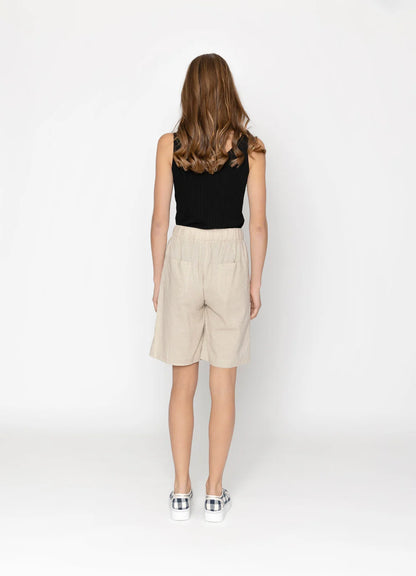 Two by Two Cotton Linen Shorts - Oatmeal