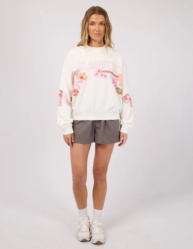 All About Eve Hawaiian Hibiscus Box Crew - Vintage White