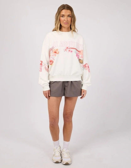 All About Eve Hawaiian Hibiscus Box Crew - Vintage White