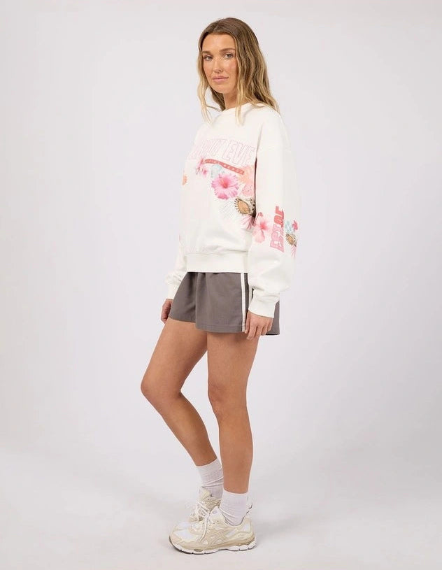 All About Eve Hawaiian Hibiscus Box Crew - Vintage White