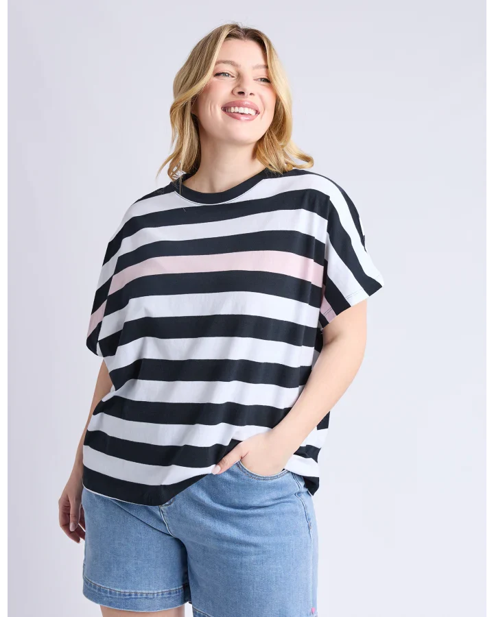Elm Sorrento Tee - Black and White Stripe