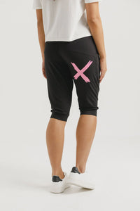 Homelee  3/4 Apartment Pants - Black with Candy Pink X