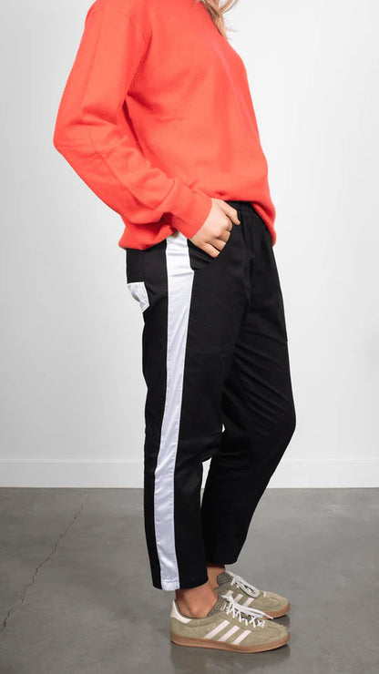 Style Laundry Cotton Twill Pant with White Satin Stripe