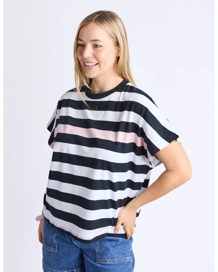 Elm Sorrento Tee - Black and White Stripe