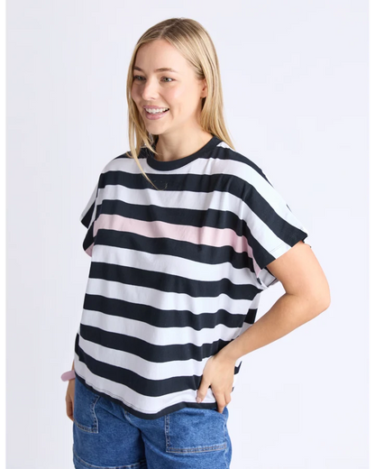 Elm Sorrento Tee - Black and White Stripe