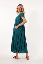 Load image into Gallery viewer, Isle of Mine Botanical Tiered Dress Teal
