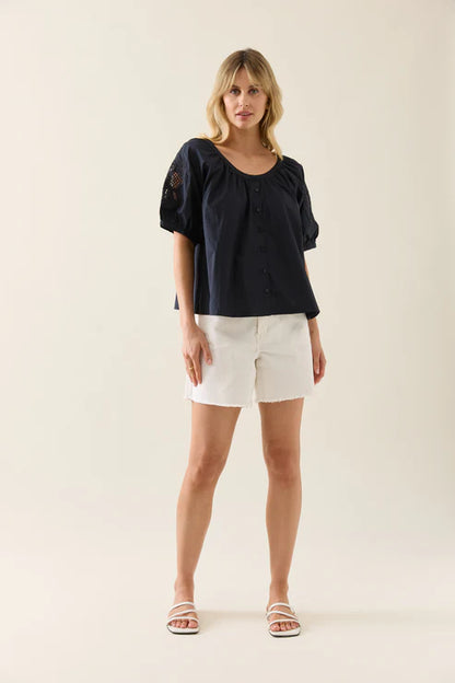 Isle of Mine Nilsa Button Top - Navy