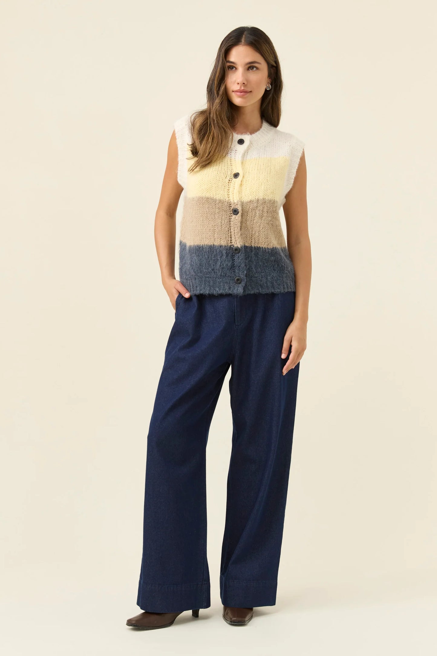 Isle of Mine Pallas Stripe Knit Vest - Butter