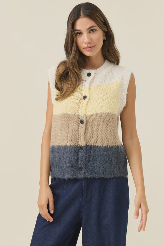 Isle of Mine Pallas Stripe Knit Vest - Butter