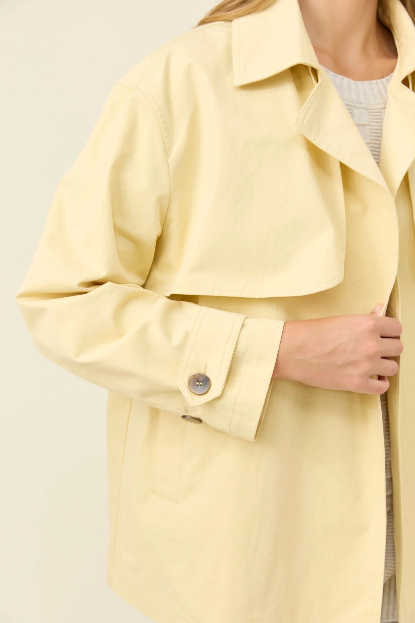 Isle of Mine Farida Cropped Trench - Butter