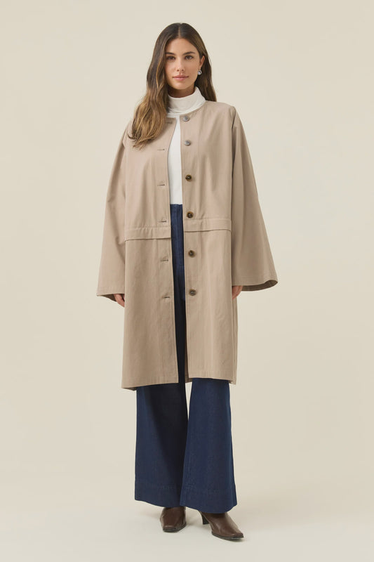 Isle of Mine Farida Convertible Trench Coat - Stone