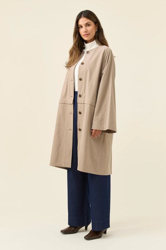 Isle of Mine Farida Convertible Trench Coat - Stone