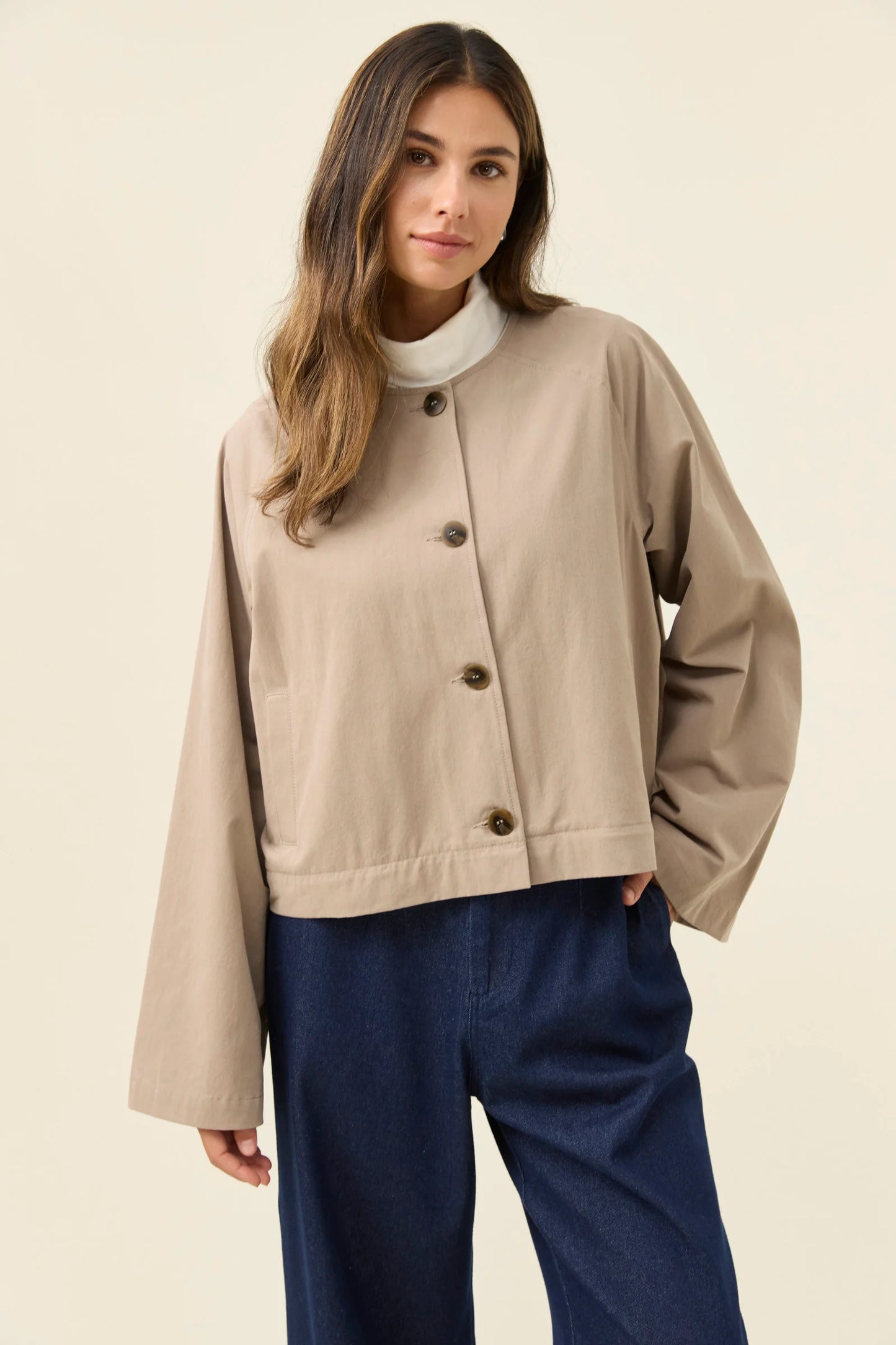Isle of Mine Farida Convertible Trench Coat - Stone