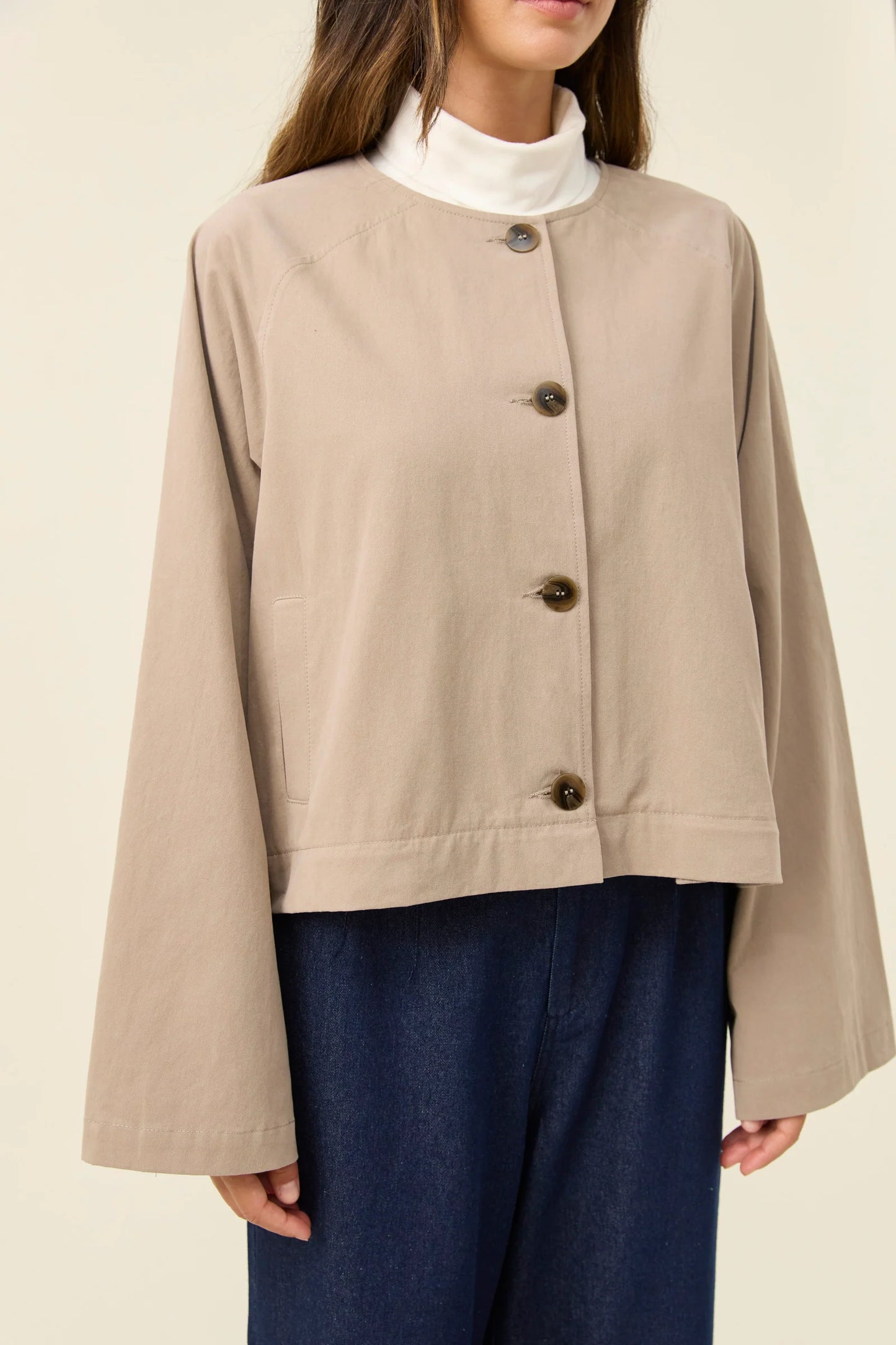 Isle of Mine Farida Convertible Trench Coat - Stone