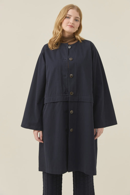 Isle of Mine Farida Convertible Trench Coat - Navy
