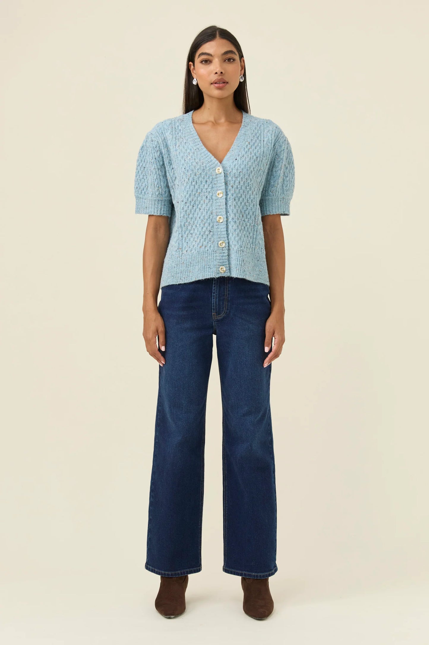 Isle of Mine Mckenna SS Cardigan - Ice Blue