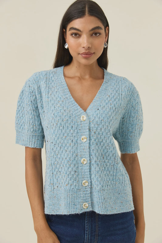 Isle of Mine Mckenna SS Cardigan - Ice Blue