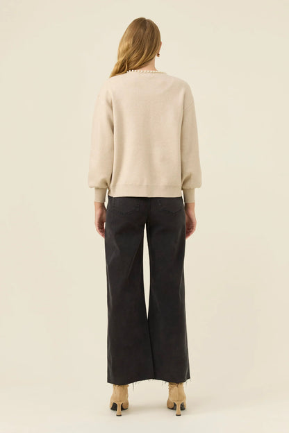 Isle of Mine Nell Pearl Cardigan - Stone