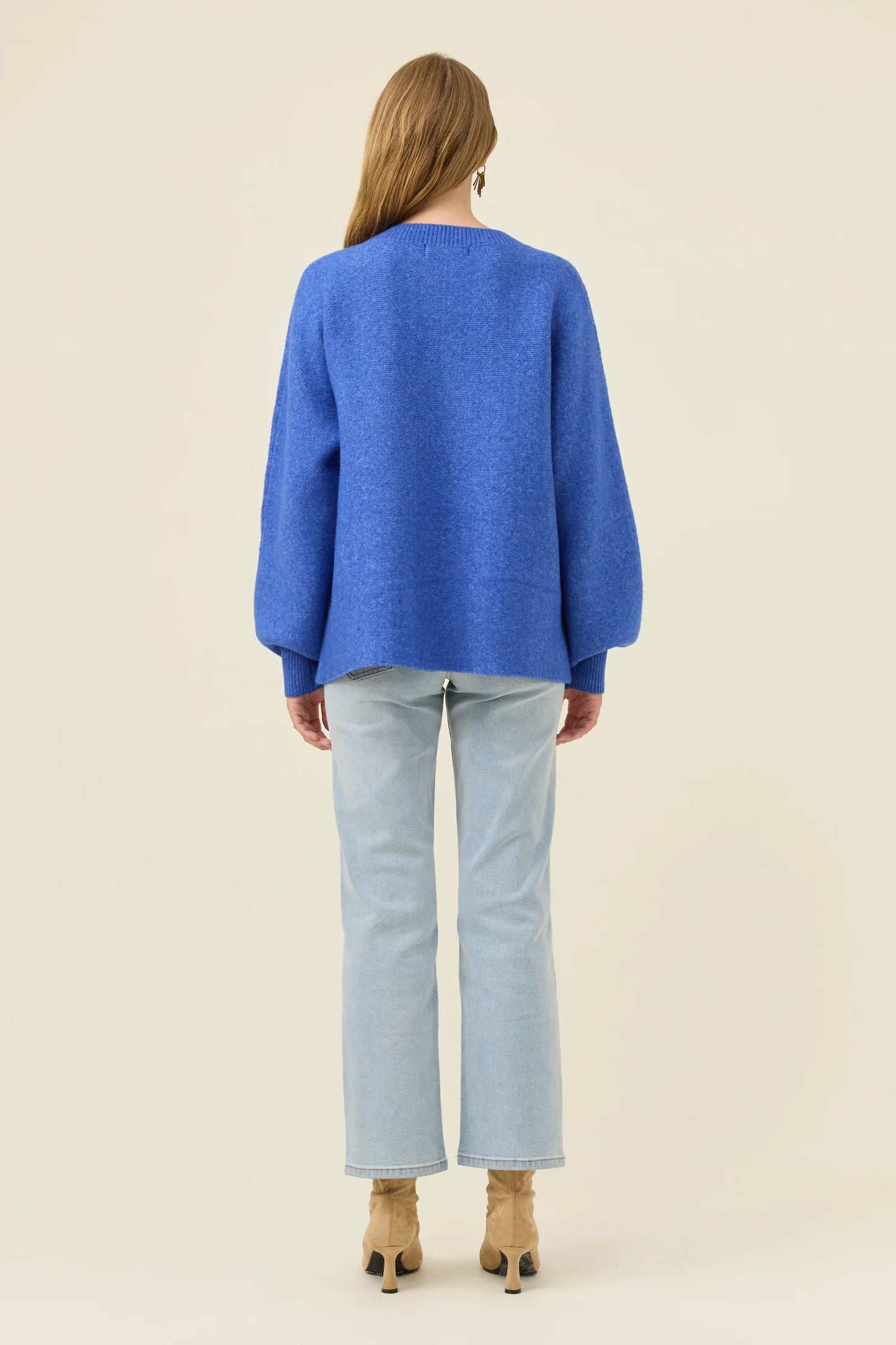 Isle of Mine Miru Stitch Flower Jumper - Cobalt