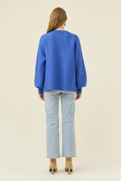 Isle of Mine Miru Stitch Flower Jumper - Cobalt