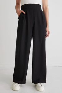 Among the Brave Instinctive Recycled Stretch Wide Leg Pant Black