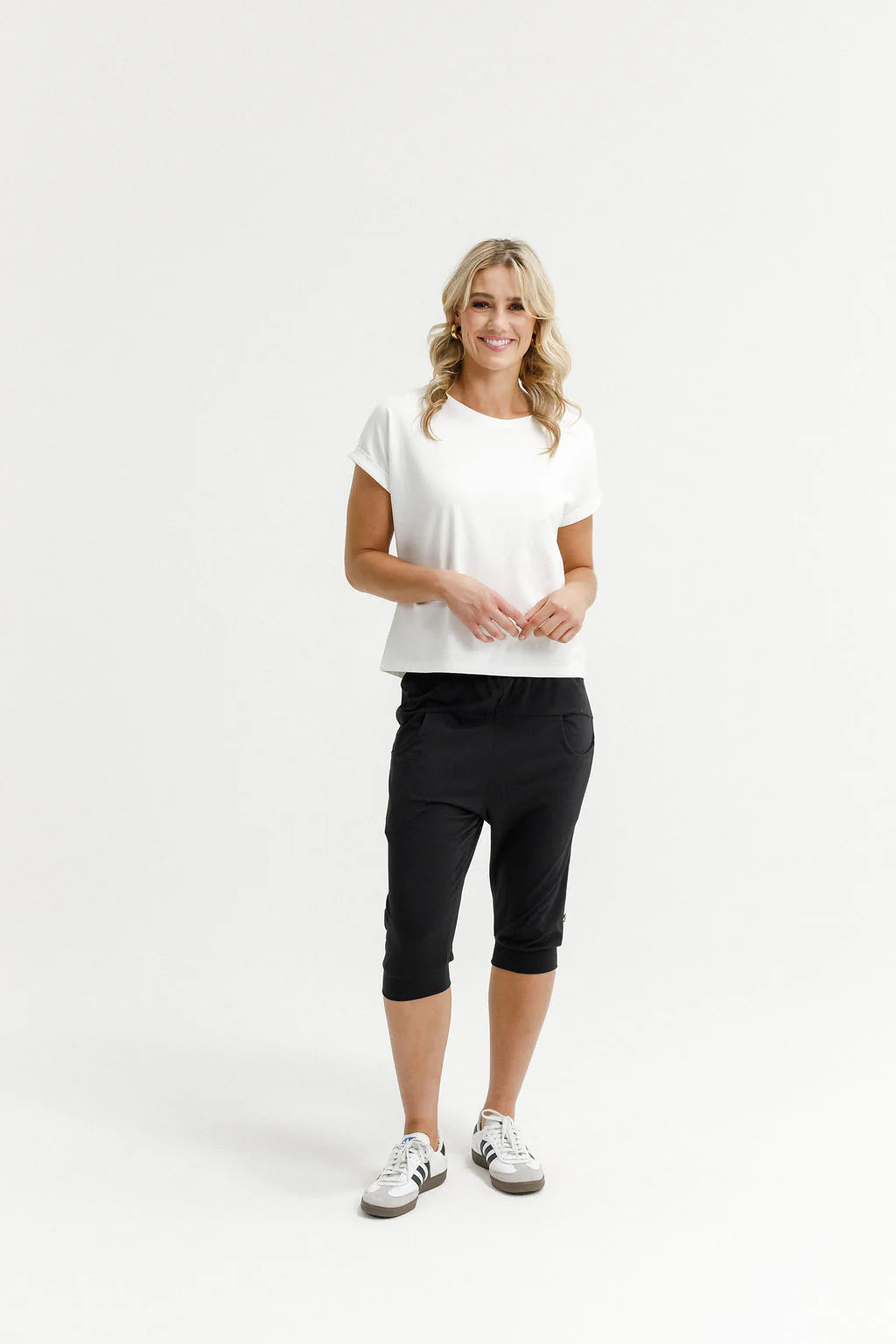 Homelee 3/4 Apartment Pants - Black with Sapphire Ivory  X