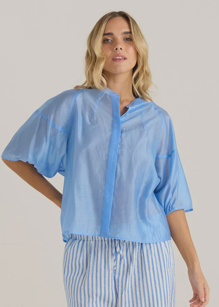 Sass Wilder Seam Blouse - Cornflower Blue