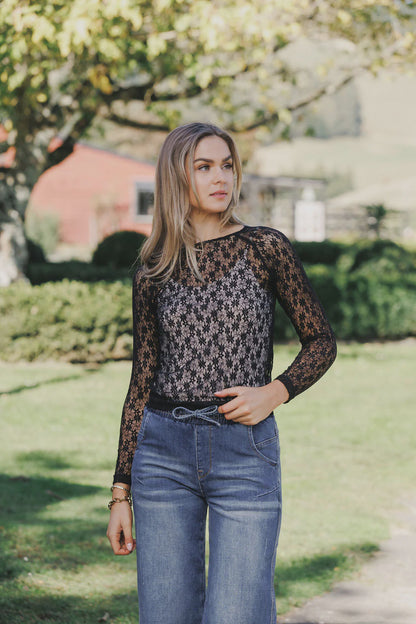 Homelee Knox Lace Long Sleeve - Black Meadow