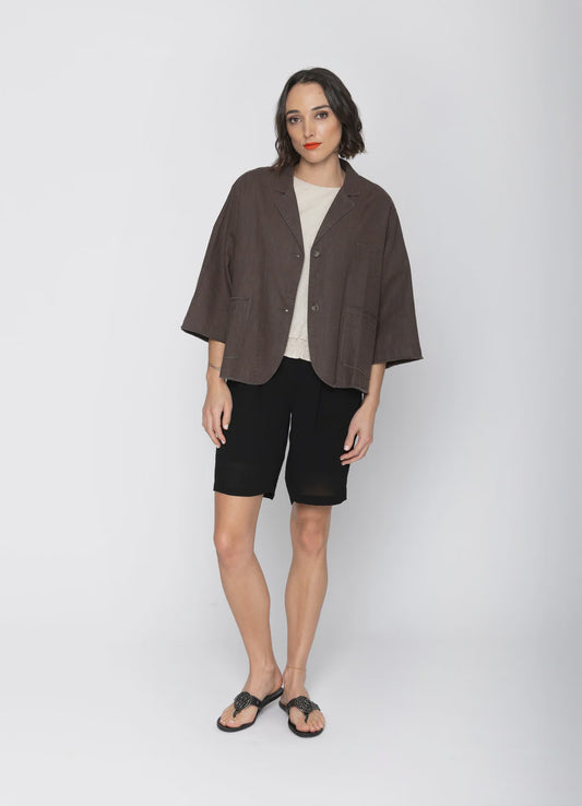 Two by Two Zanna Jacket - Charcoal/Chocolate