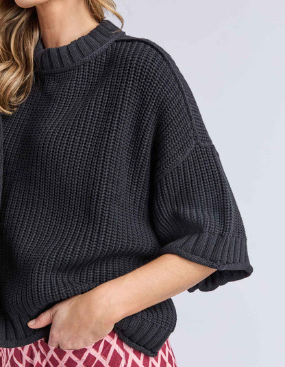 Elm Luela Short Sleeve Knit - Black