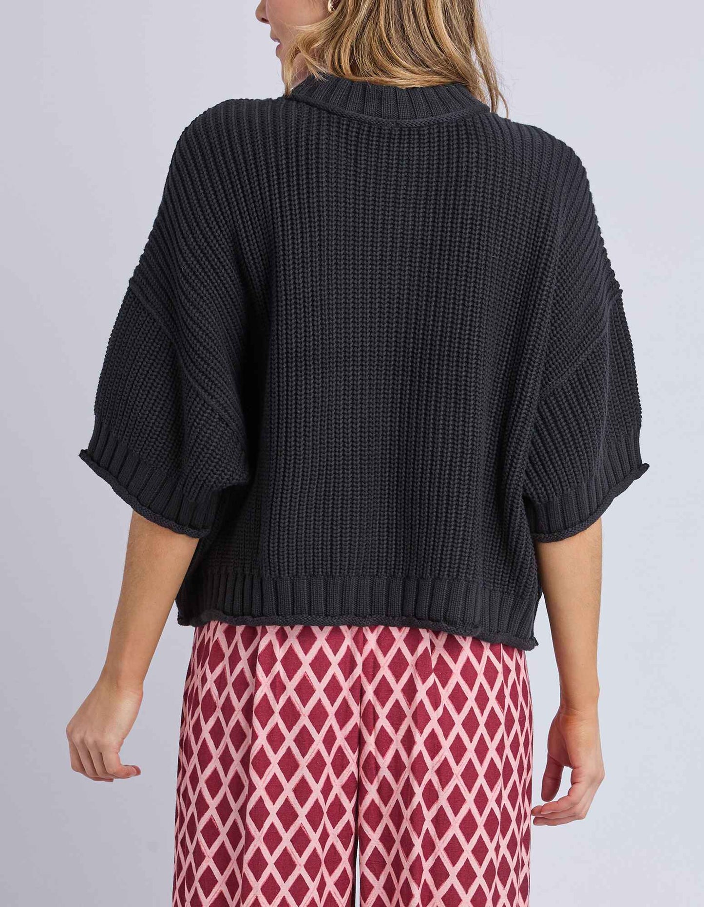 Elm Luela Short Sleeve Knit - Black