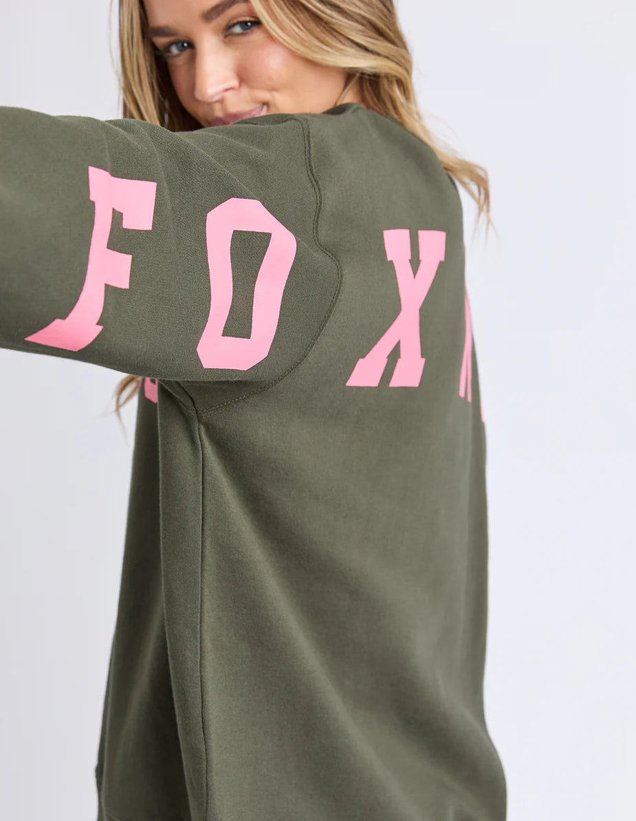 Foxwood Interval Crew -  Dark Khaki with Coral