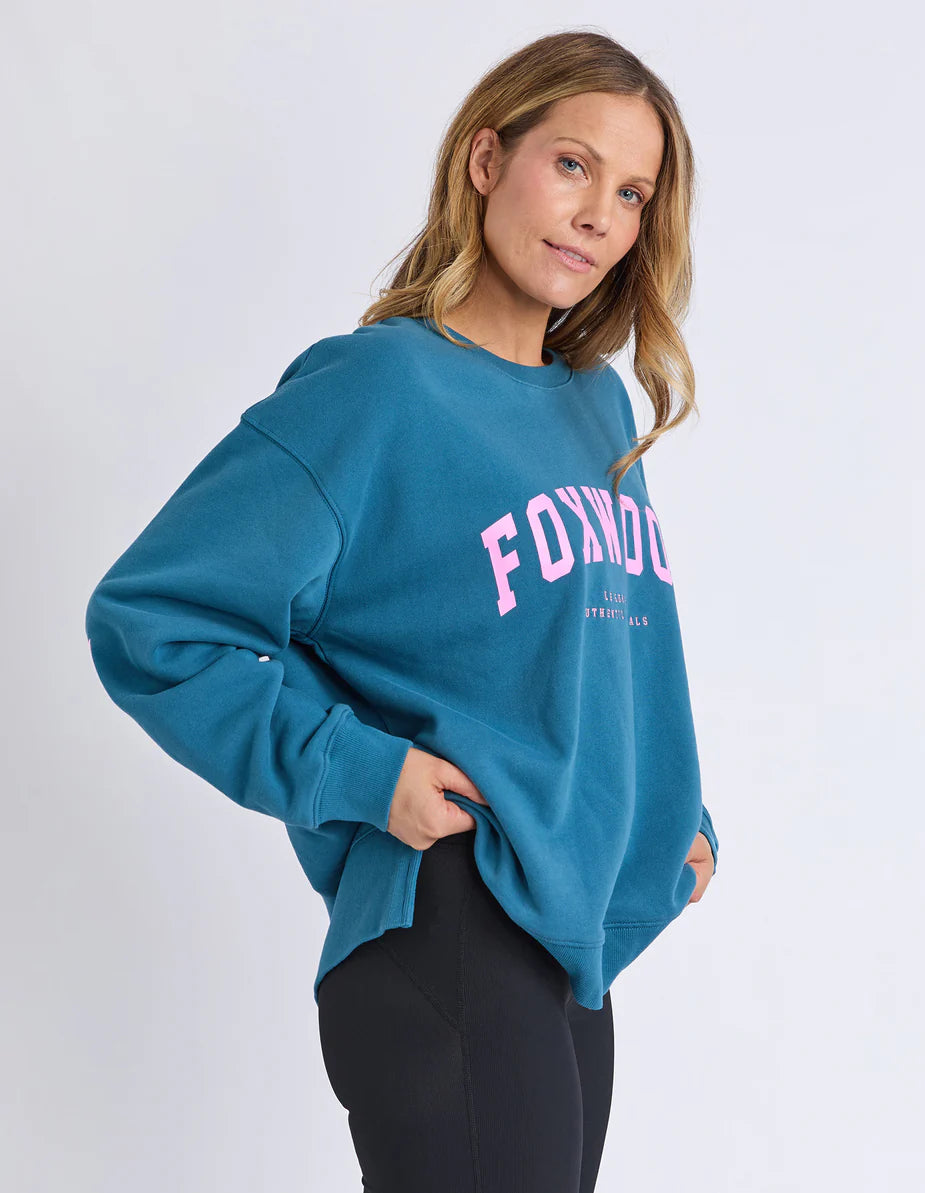 Foxwood Interval Crew - Ocean with Neon Pink