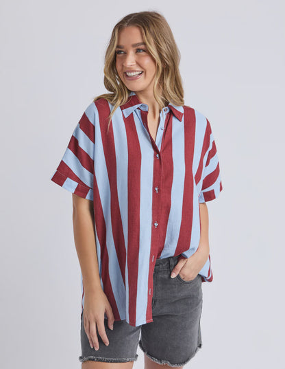 Foxwood Esmarie Stripe Shirt - Russet Brn / Ceru Stripe
